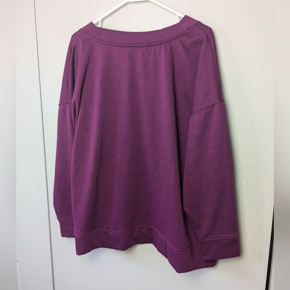 PENNINGTONS Plus Size Cardigan Size 2X Purple With Black Dots - Picture 7 of 9